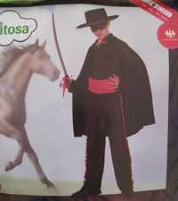 Disfarce de carnaval Zorro tam. 5-6 anos (inclui chapéu)