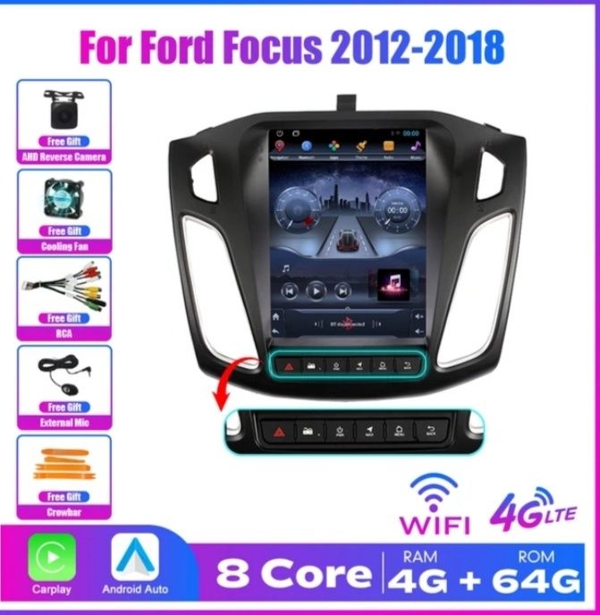 Магнитола форд фокус 3. 4/64 2/32 Android 13 Android auto carplay WiFi