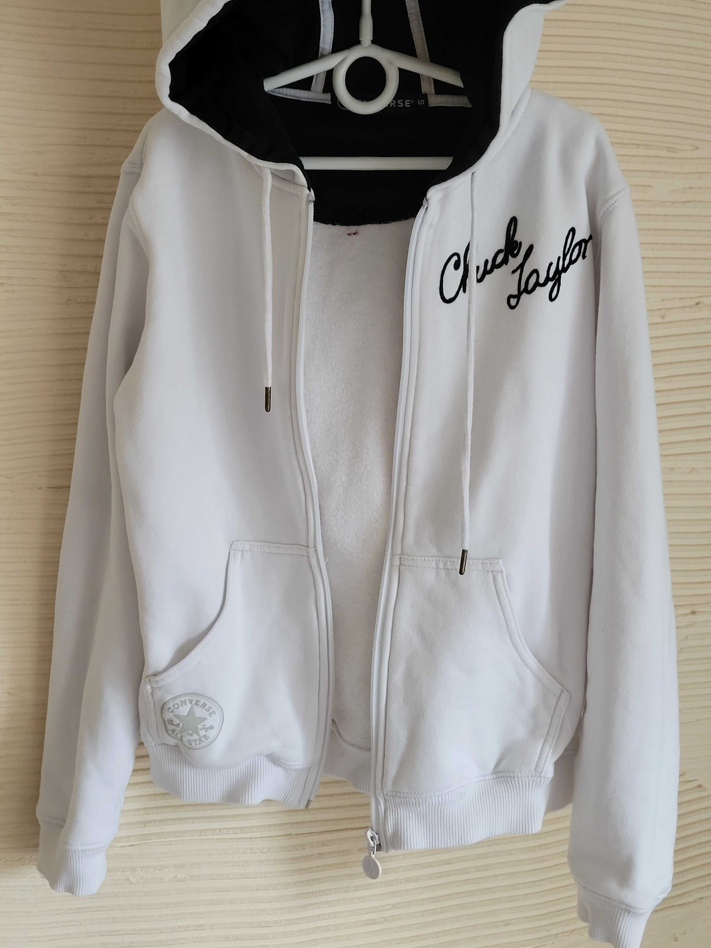 Bluza S Converse Chuck Taylor biała z kapturem rozpinana