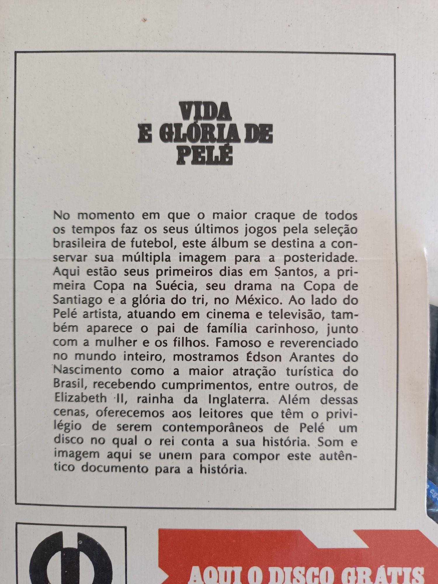 Pelé Manchete da sua vida com disco  vinil