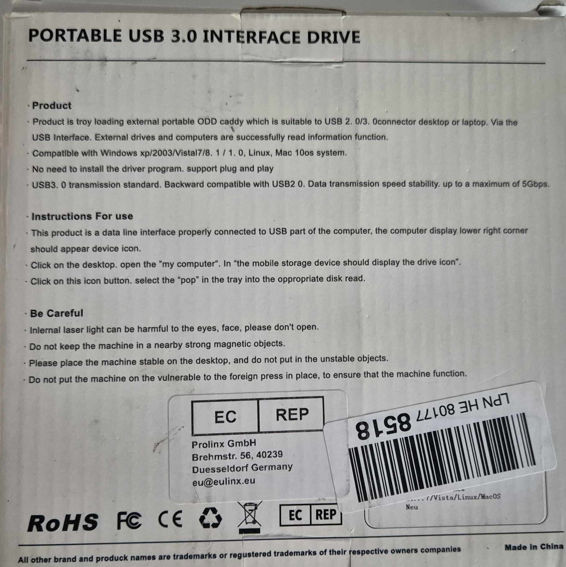 Przenośny napęd z interfejsem USB 3.0 czarny