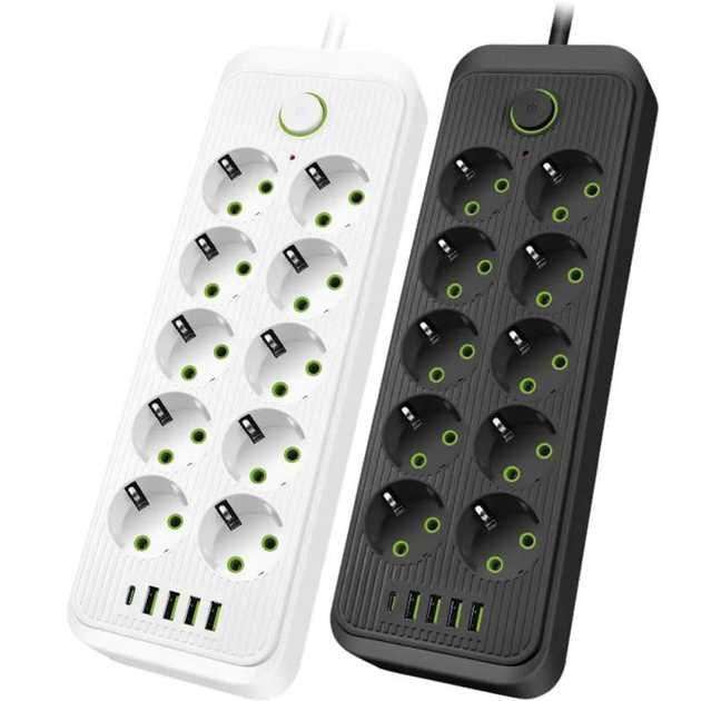 Удлинитель сетевой фильтр 3м на 10 розеток и 4 USB переноска есть опт