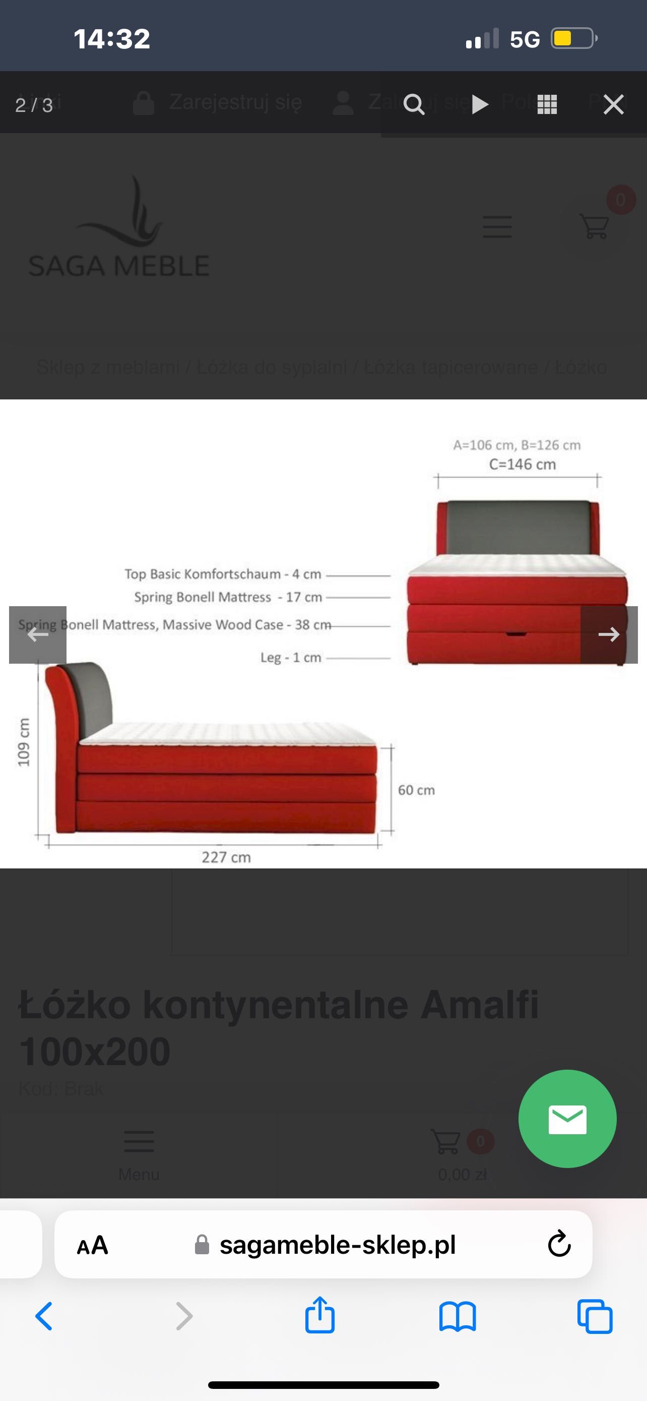 Sprzedam łóżko kontynentalne
