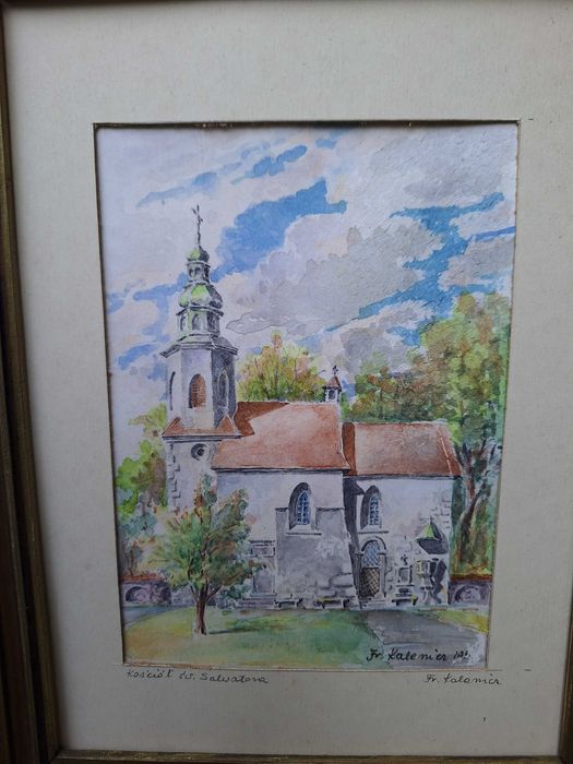 Kościół Salwator w Krakowie-Fr.Kalenicz-akwarela