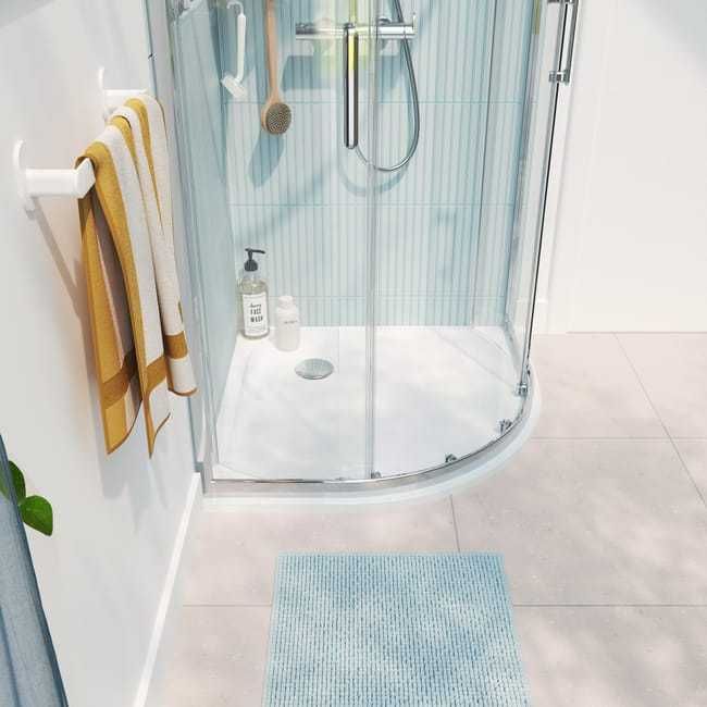 Brodzik do kabiny prysznicowej 1/4 koła 90x90 cm biały Easy Sensea