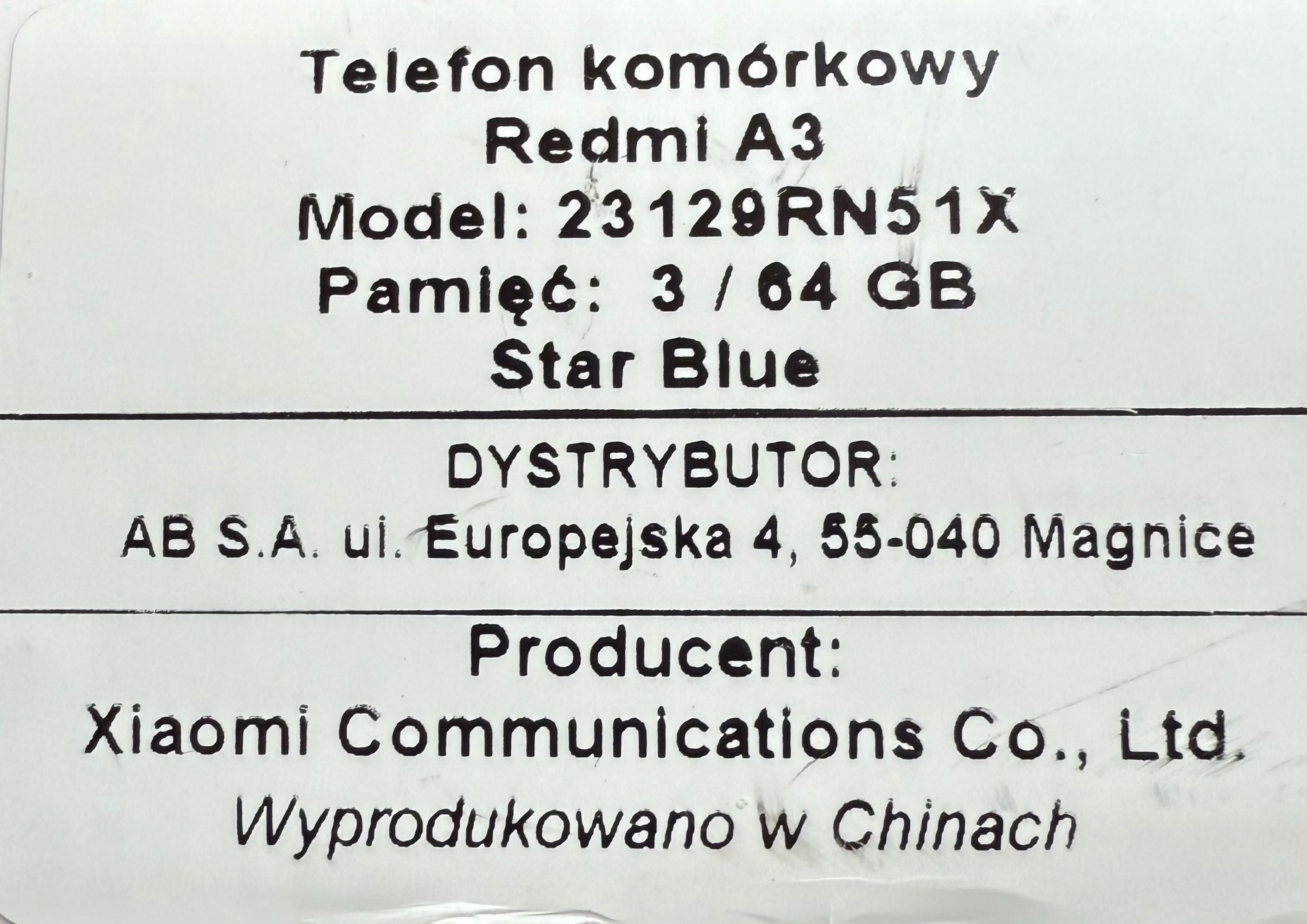 Komórka A3 Redmi stan jak nowa z mocnym etui masywna bateria 5000nAh