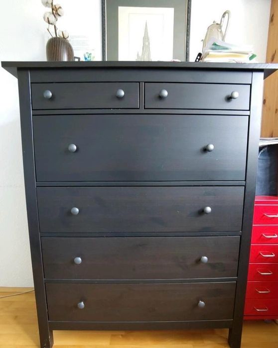Ikea komoda szafka czarna szuflady
