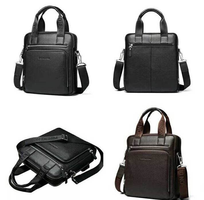 Наплечная кожаная мужская сумка.