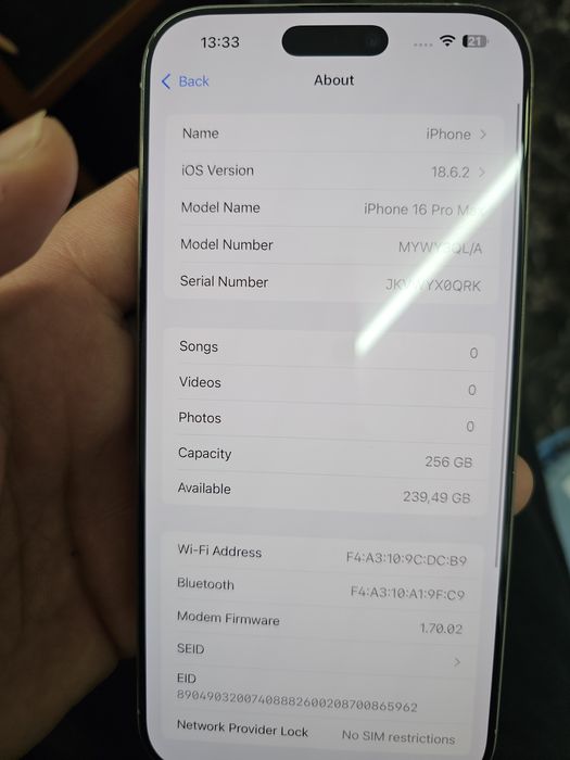 Iphone 16 pro max..256gb