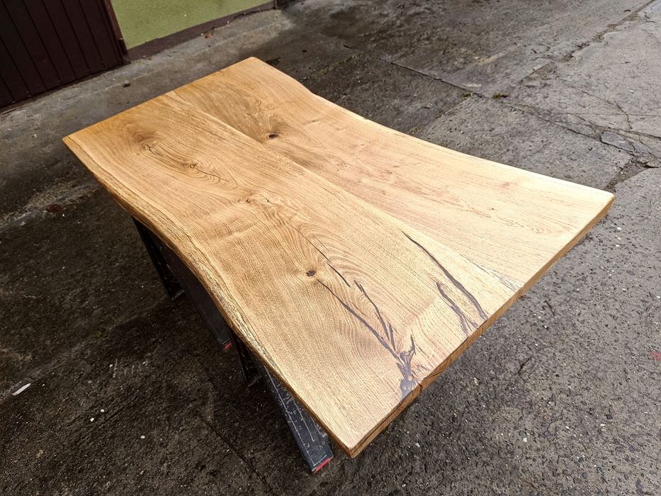 Blat dębowy 155x77-81 na stół biurko ławę Live Edge