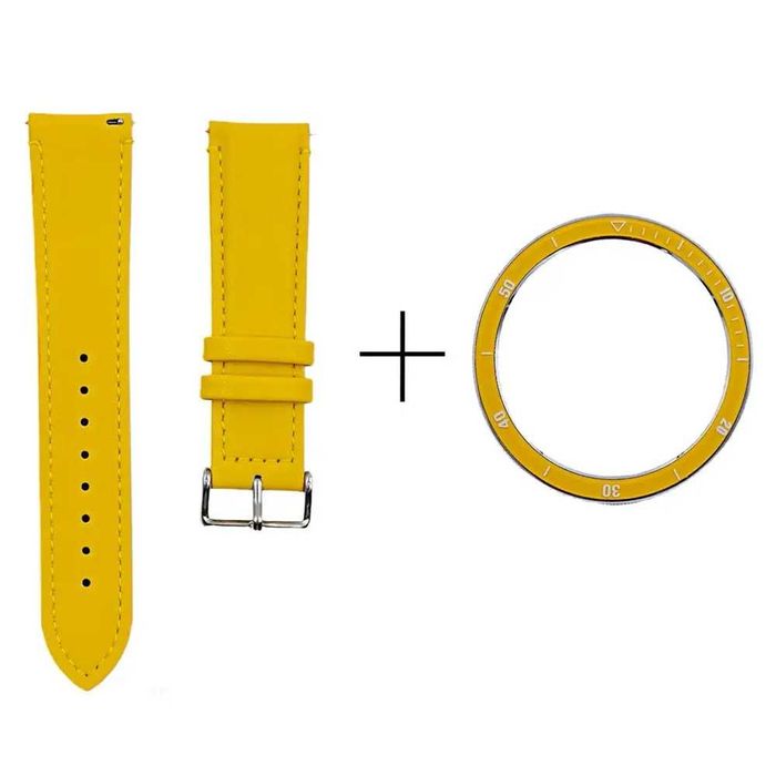 Комплект для Xiaomi Watch S3/S4 (безель ATR+шкіряний ремінець)