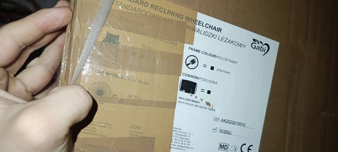 Wózek inwalidzki szer 45 cm