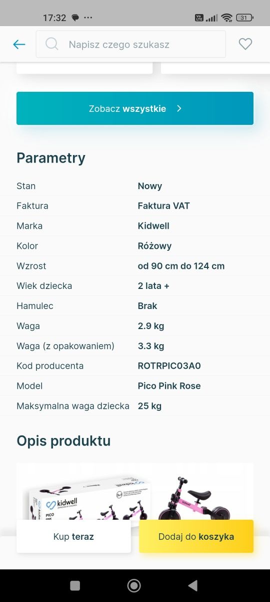 Sprzedam rowerek 3w1