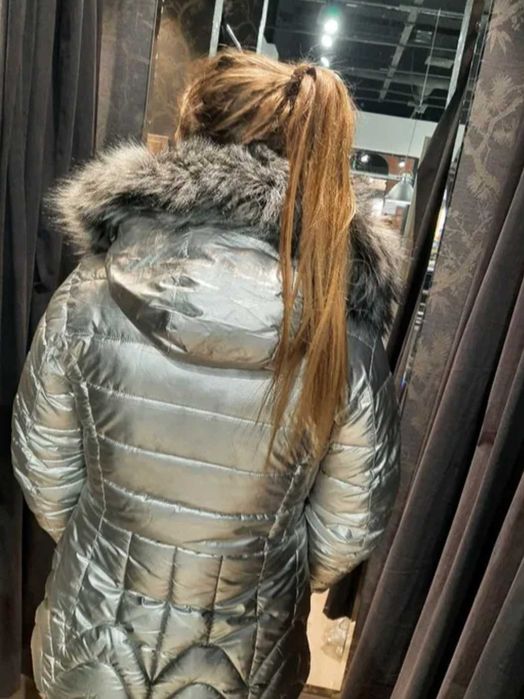 Kurtka srebrna damska.