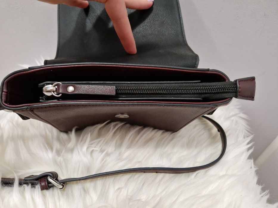 Torebka listonoszka Mała czarno-bordowa RE Accessories