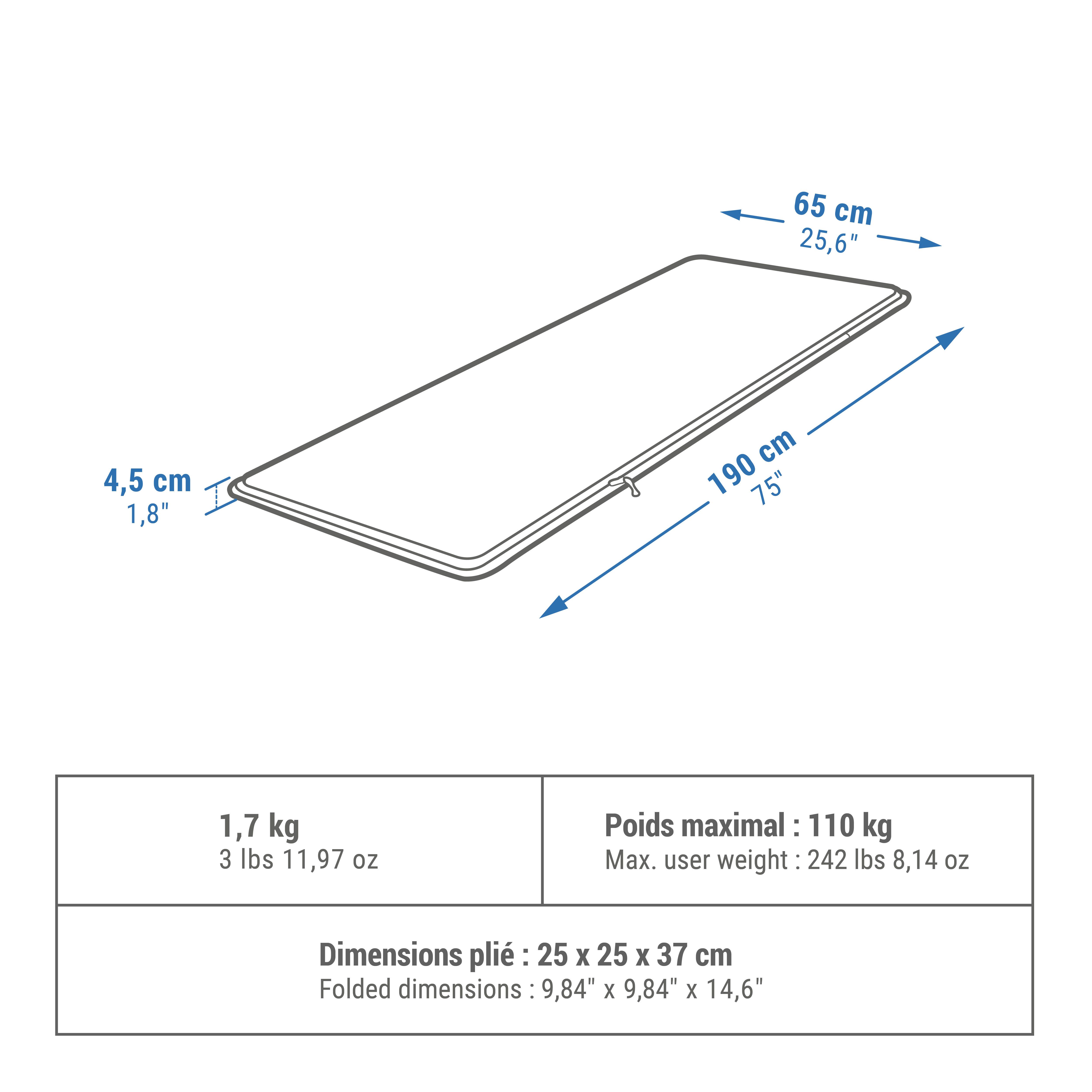 COLCHÃO DE CAMPISMO INSUFLÁVEL-  COMFORT 65 CM - 1 PESSOA