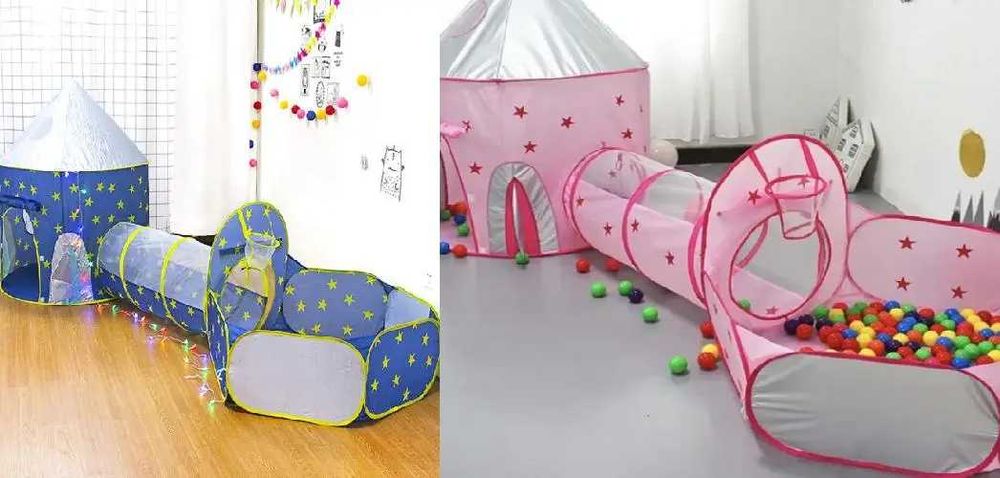 Дитячий ігровий будиночок-намет "Замок" 3в1 з тунелем та басейном