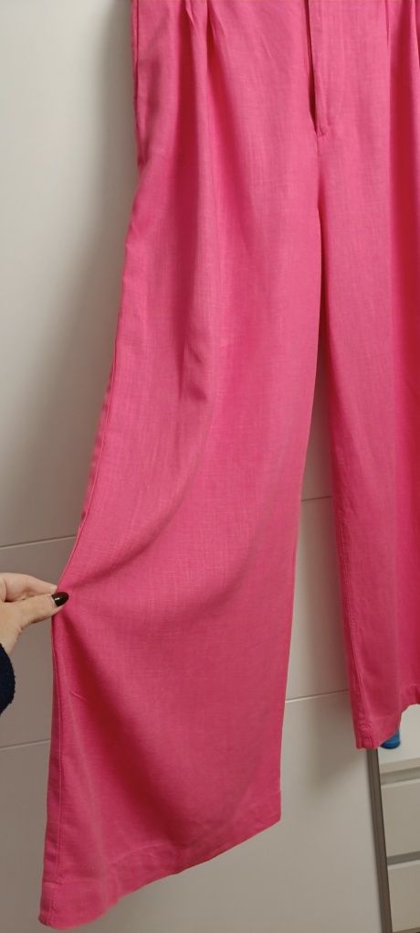 Calças largas cor de rosa, Stradivarius, tamanho 36