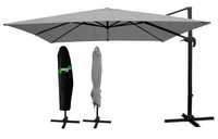 Parasol ogrodowy szary Mini Roma 250x250 cm + pokrowiec aluminium 360