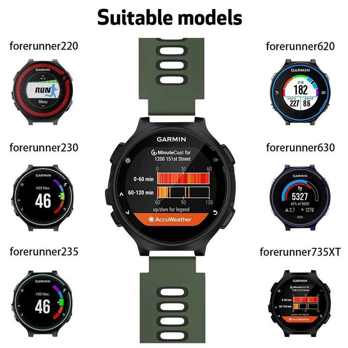 Braceletes Garmin  Forerunner 735XT, 220, 230, 235, 620, 630, etc