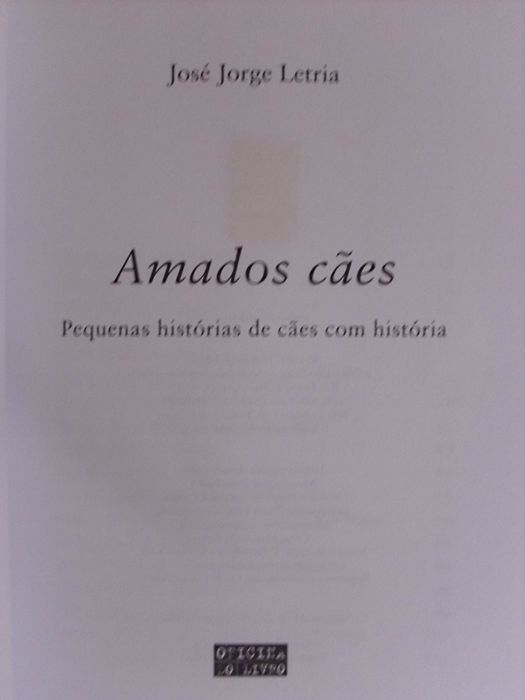 Amados Cães de José Jorge Letria