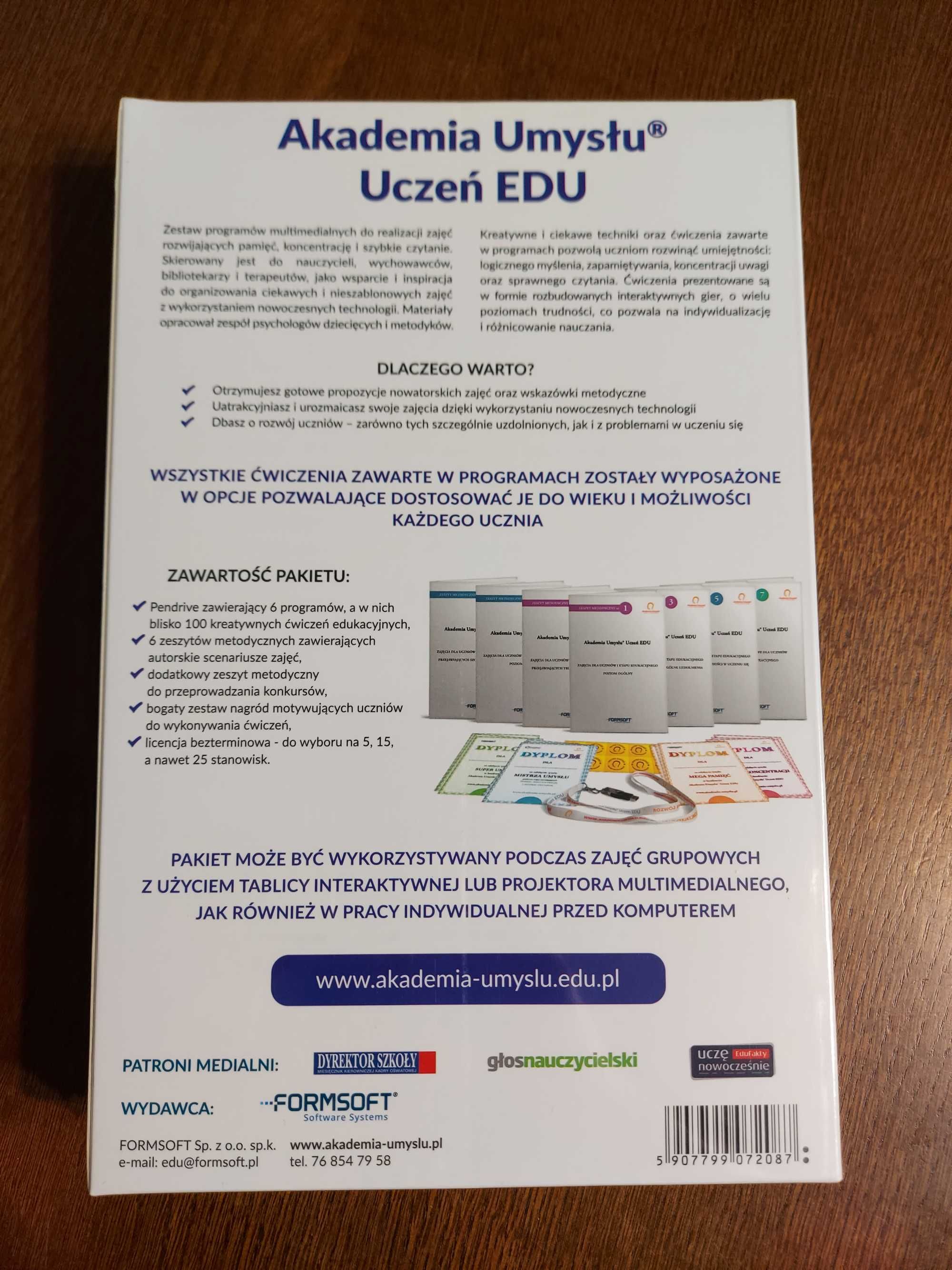 Pomoce edu. Akademia Umysłu Uczeń EDU 5 stanowisk, wersja pudełkowa.