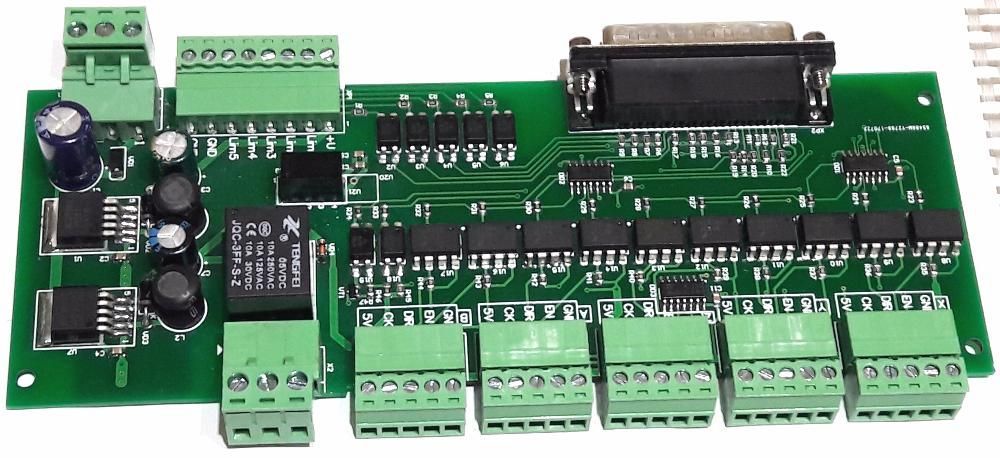 Интерфейсная плата ЧПУ(CNC) с опторазвязкой порта LPT на 5 осей