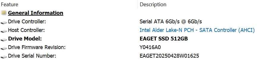 Dysk Eaget 512GB M.2 2242 SATA
