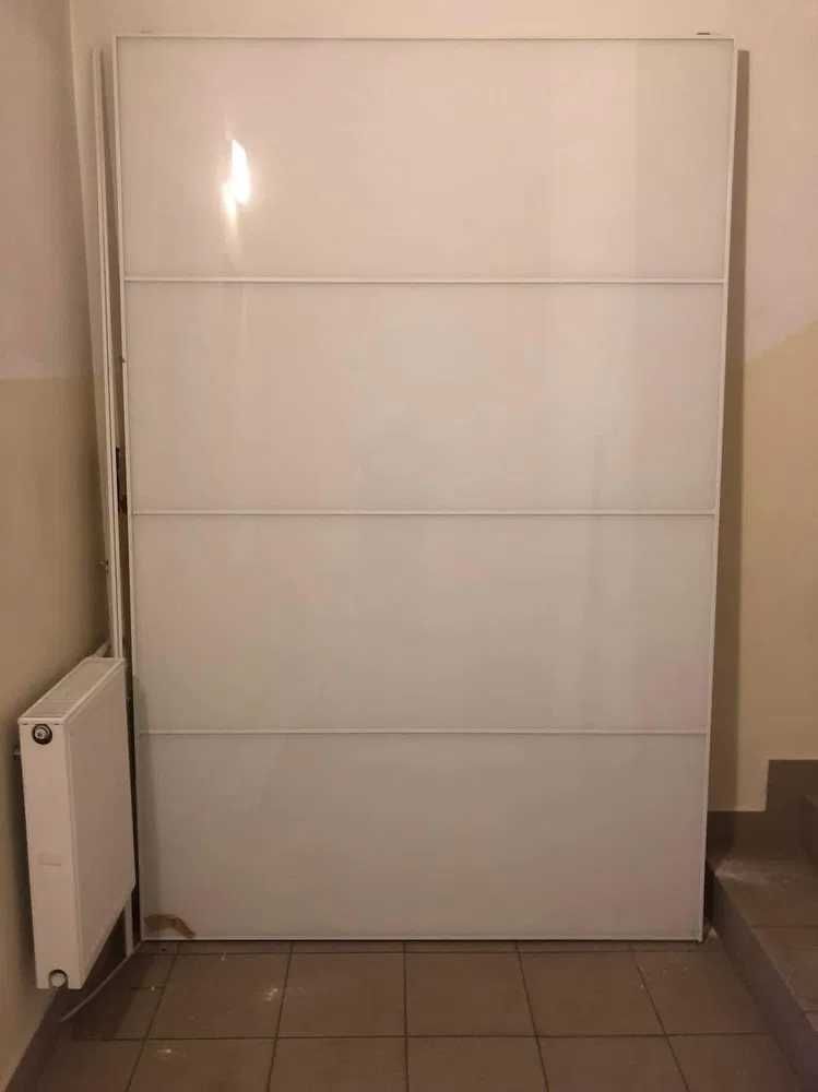 Ikea drzwi  przesuwane, szafa, białe