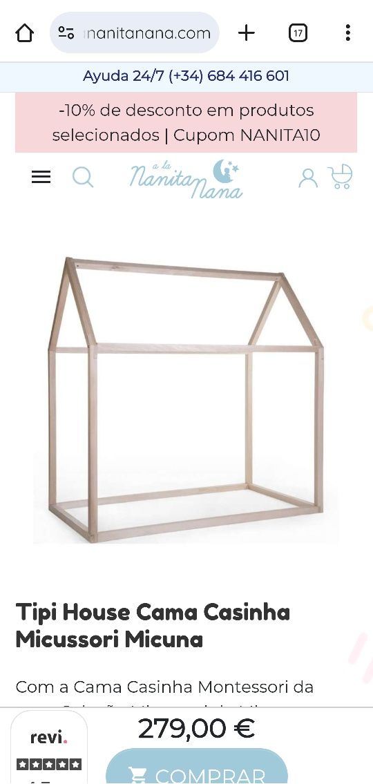 Cama de criança método Montessori