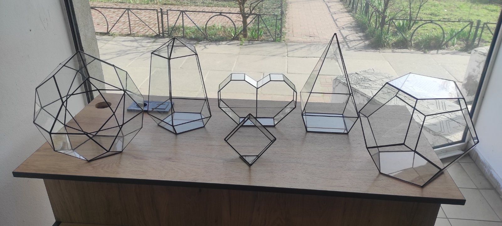 Флораріум геометричні фігури ручної роботи зі скла колба форма