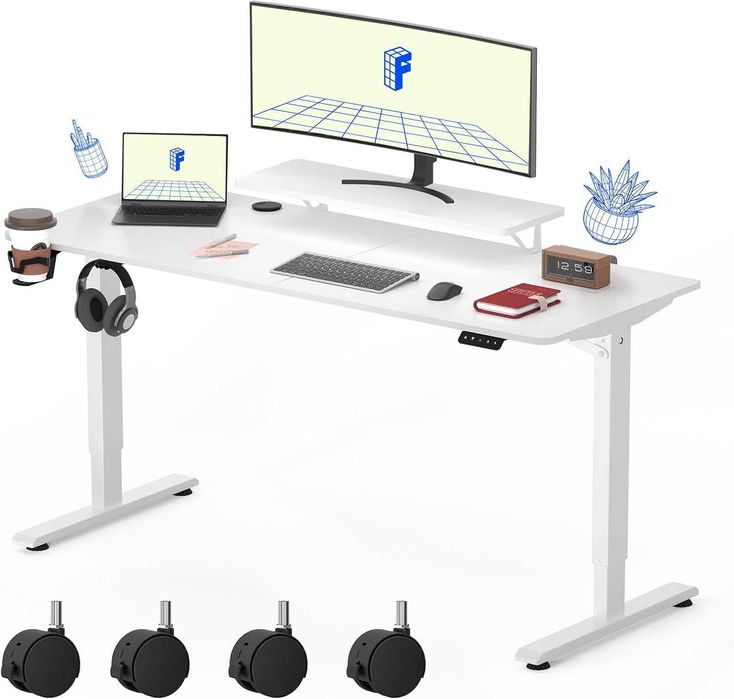 Nowe biurko elektryczne /blat 120x60 /stół/stanowisko PC/stelaż !K528!