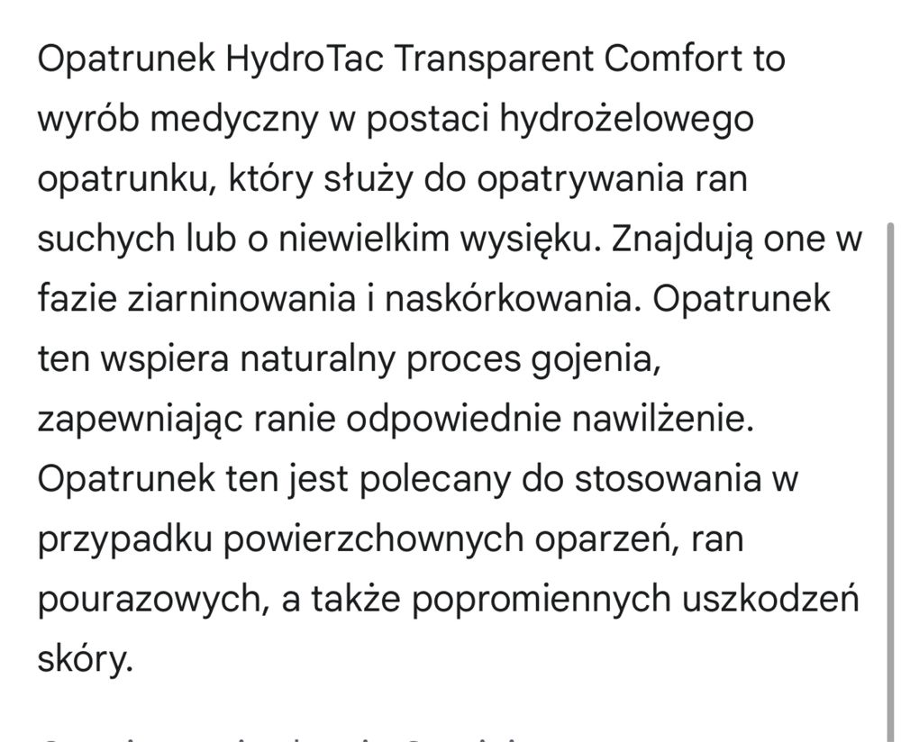 Hartmann hydroTac opatrunek na rany