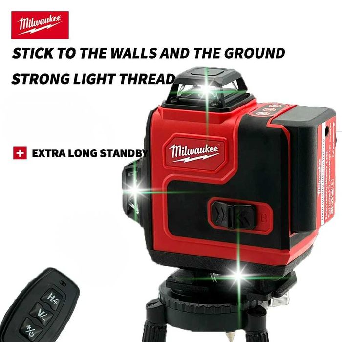 Лазерный уровень Milwaukee 4D - Оригинальный точный измеритель (16 li)