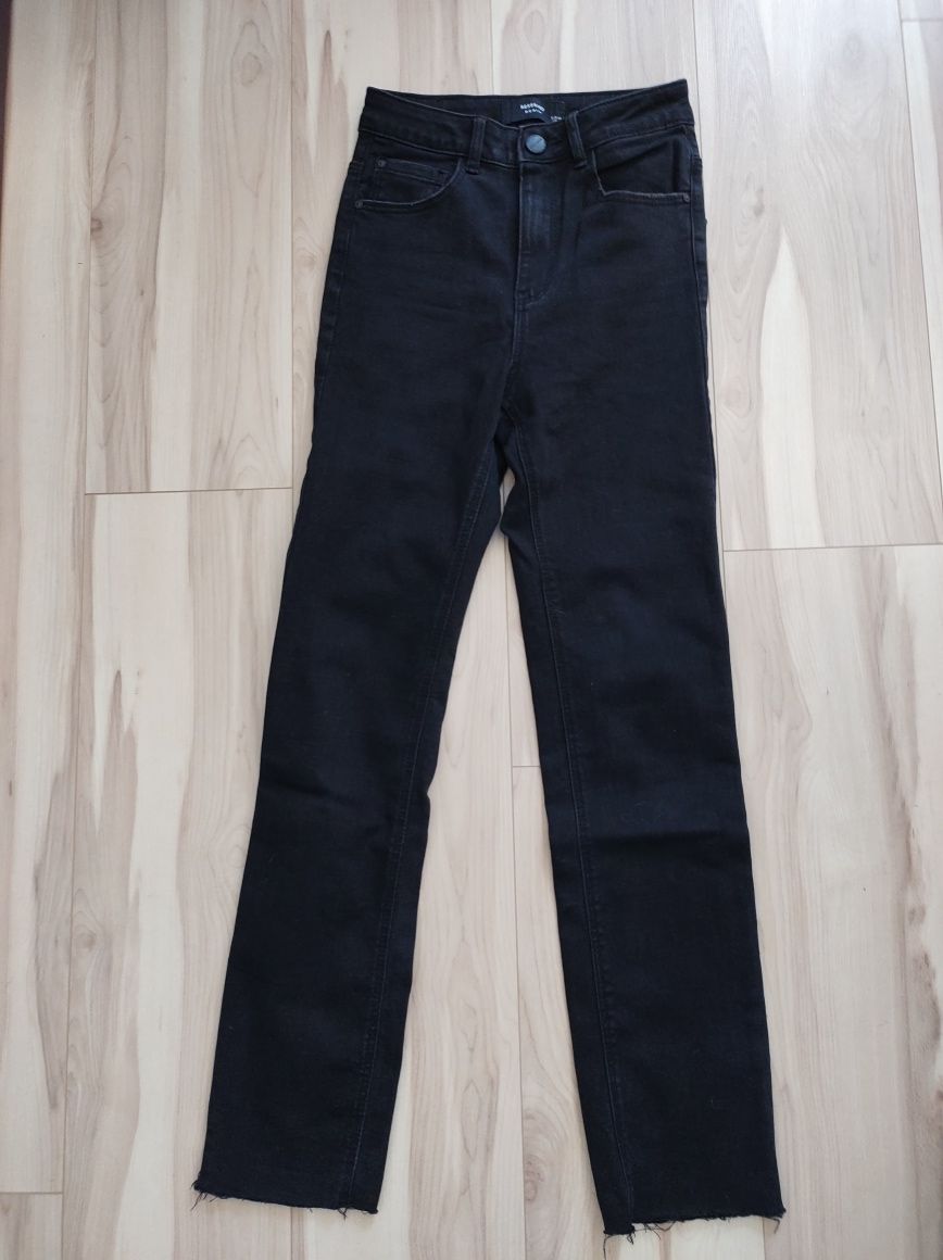 Spodnie jeansowe dżinsy czarne  H&M xs