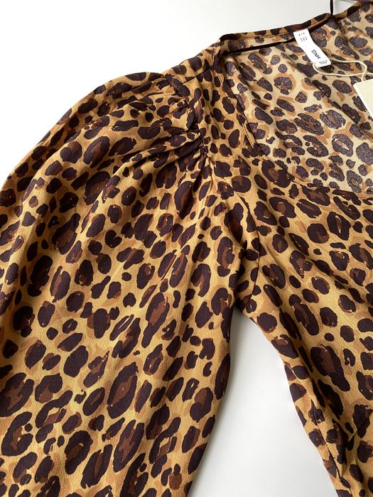 Bluzka w panterkę z długim rękawem nowa 100% wiskoza Mango XL /42