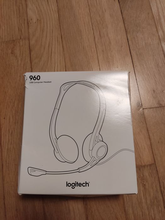 Logitech 960 USB słuchawki przewodowe z mikrofonem nowe
