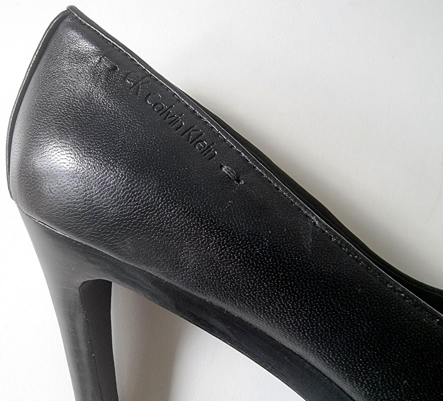 Obcasy, buty, szpilki Calvin Klein czarne, skóra naturalna