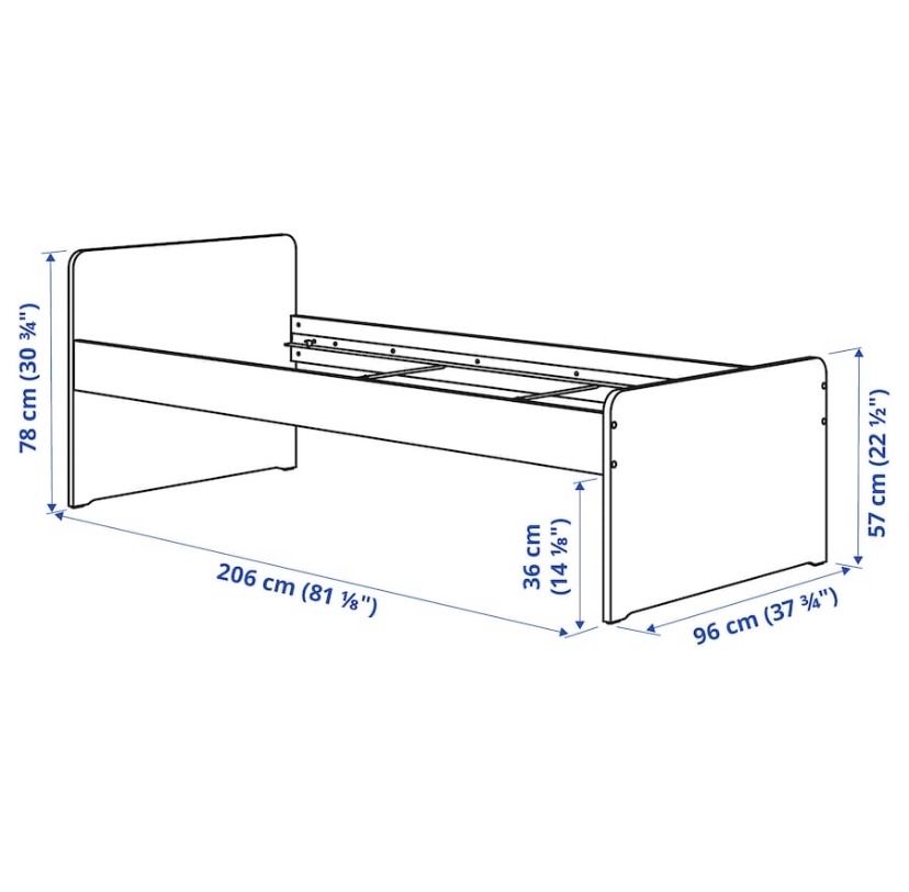 Cama solteiro 90x200 cm
