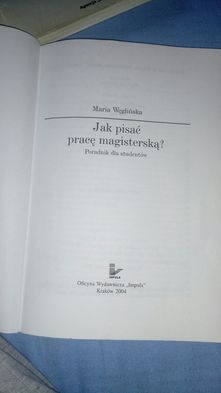 Jak pisać pracę magisterską? Maria Węglińska