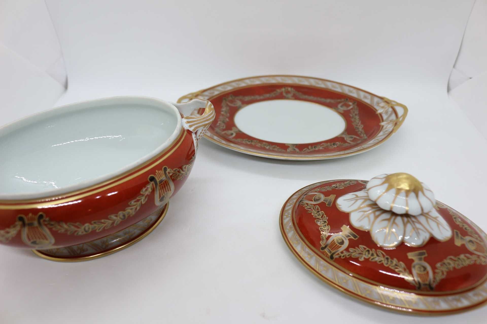 Terrina com Prato LIRAS Vista Alegre 1974 Pintada Mão 20 cm