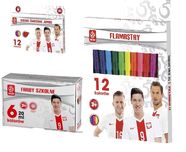 ŁĄCZY NAS PIŁKA zestaw FARBY kredki FLAMASTRY szkolny zestaw NOWY