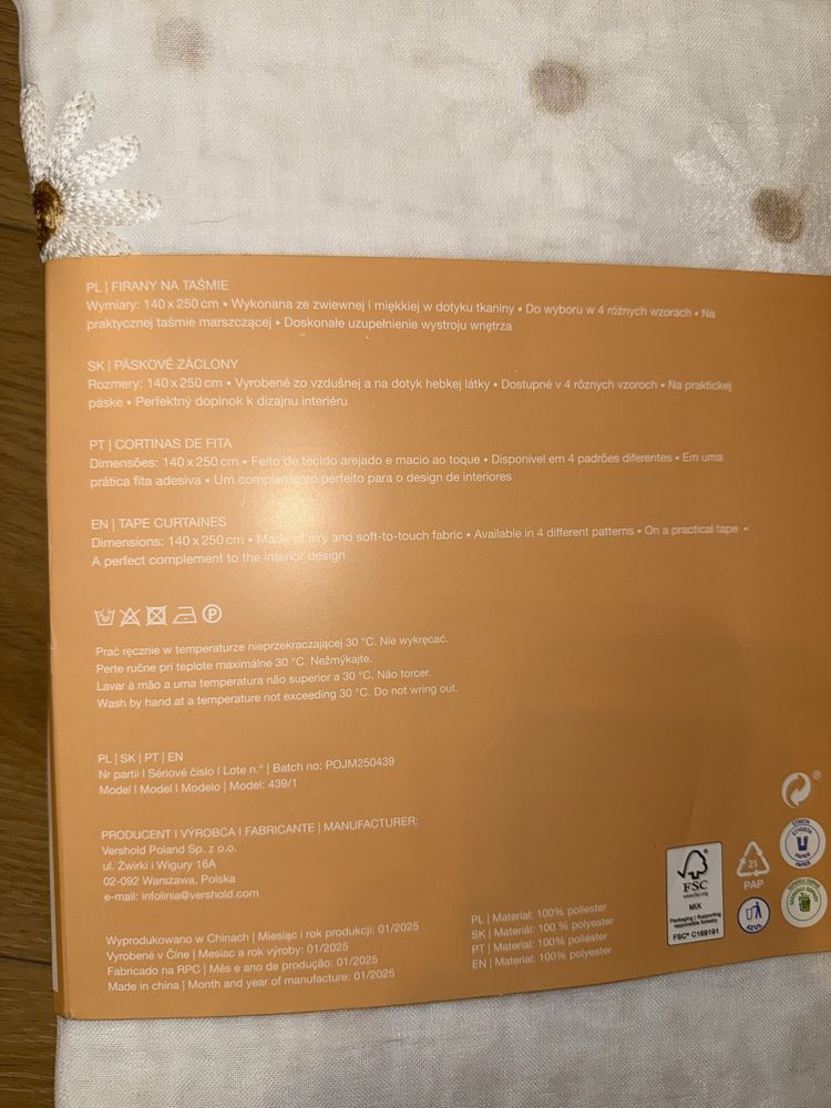Firany zasłony boho Smukke Home w kwiaty