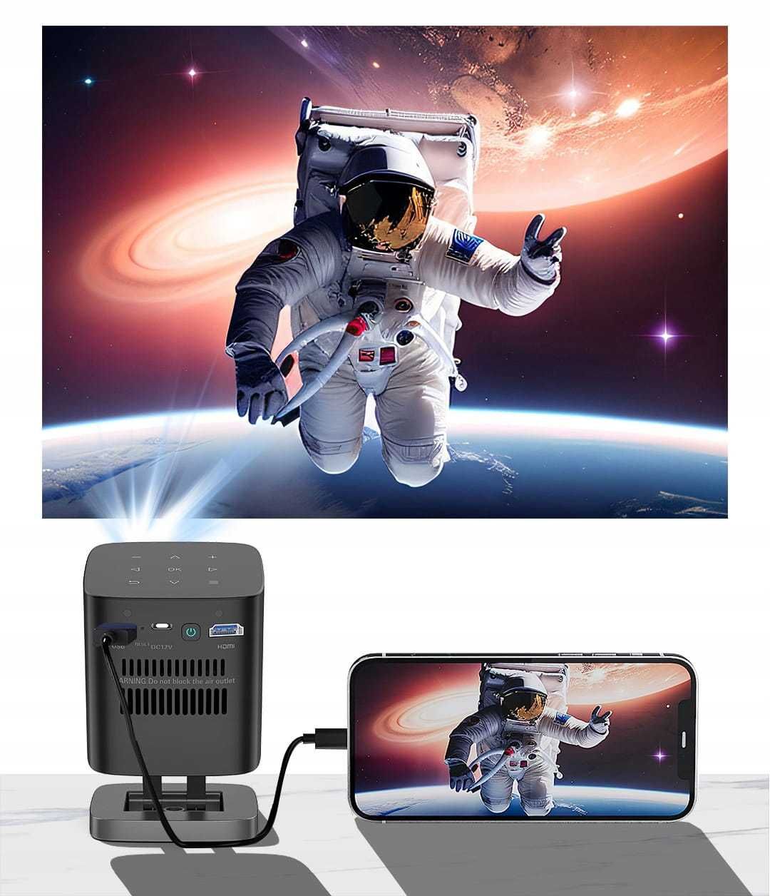 Mini Projektor Przenośny Rzutnik Full HD 4K WiFi Android Zenwire c1000