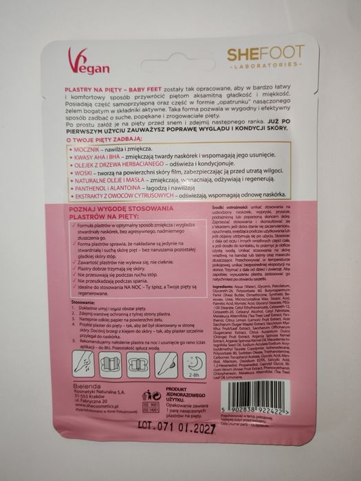 Zestaw kosmetyków do stóp Shefoot gąbka tarka plastry na pięty