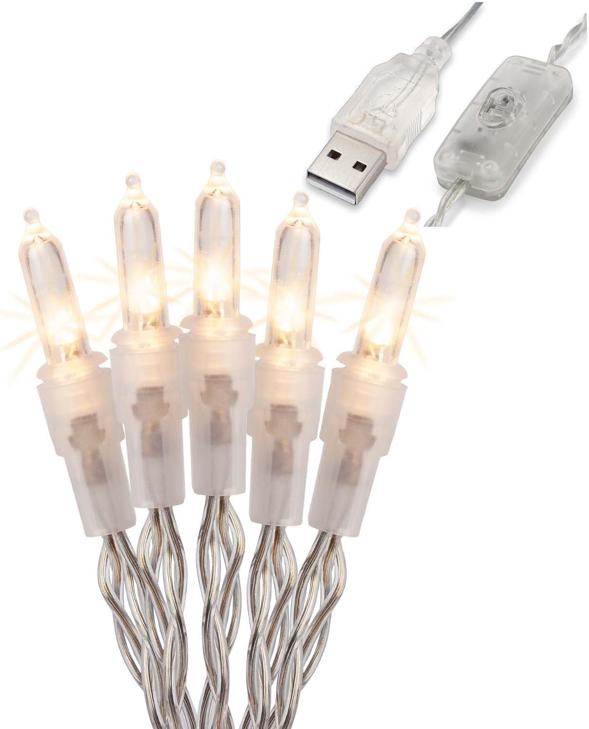 Lampa LED USB 10 ciepłych światełek | 108 cm | Dekoracja całoroczna