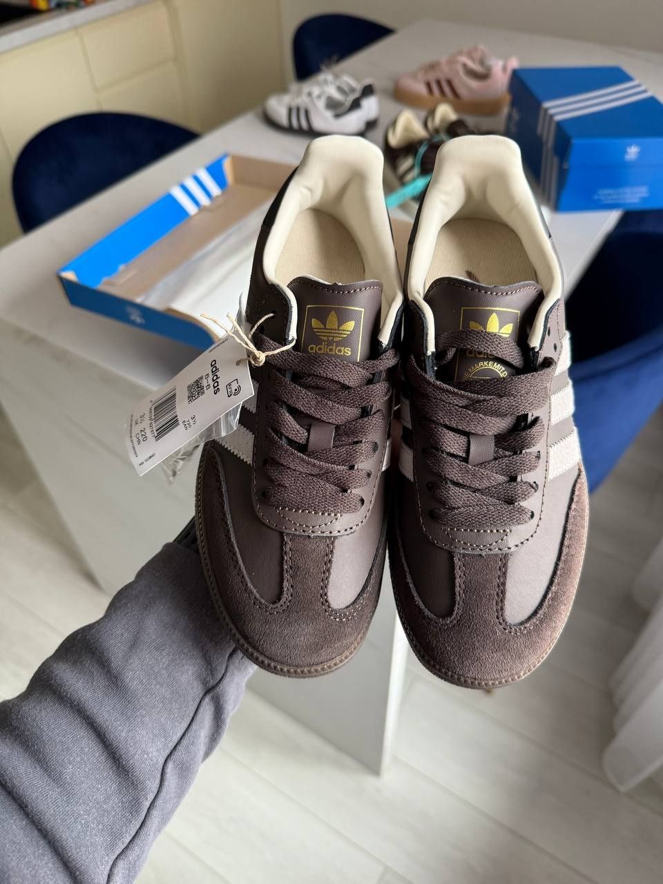 р36-40 Кросівки adidas samba brown beige