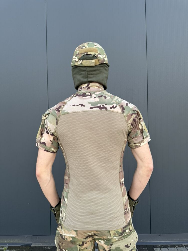 Убакс мультикам S-XXXL короткий рукав, сорочка тактична