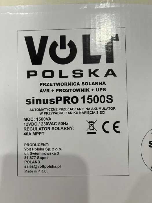 Гібридний інвертор SINUS PRO 1500 S 12/230V 1500W Volt Polska