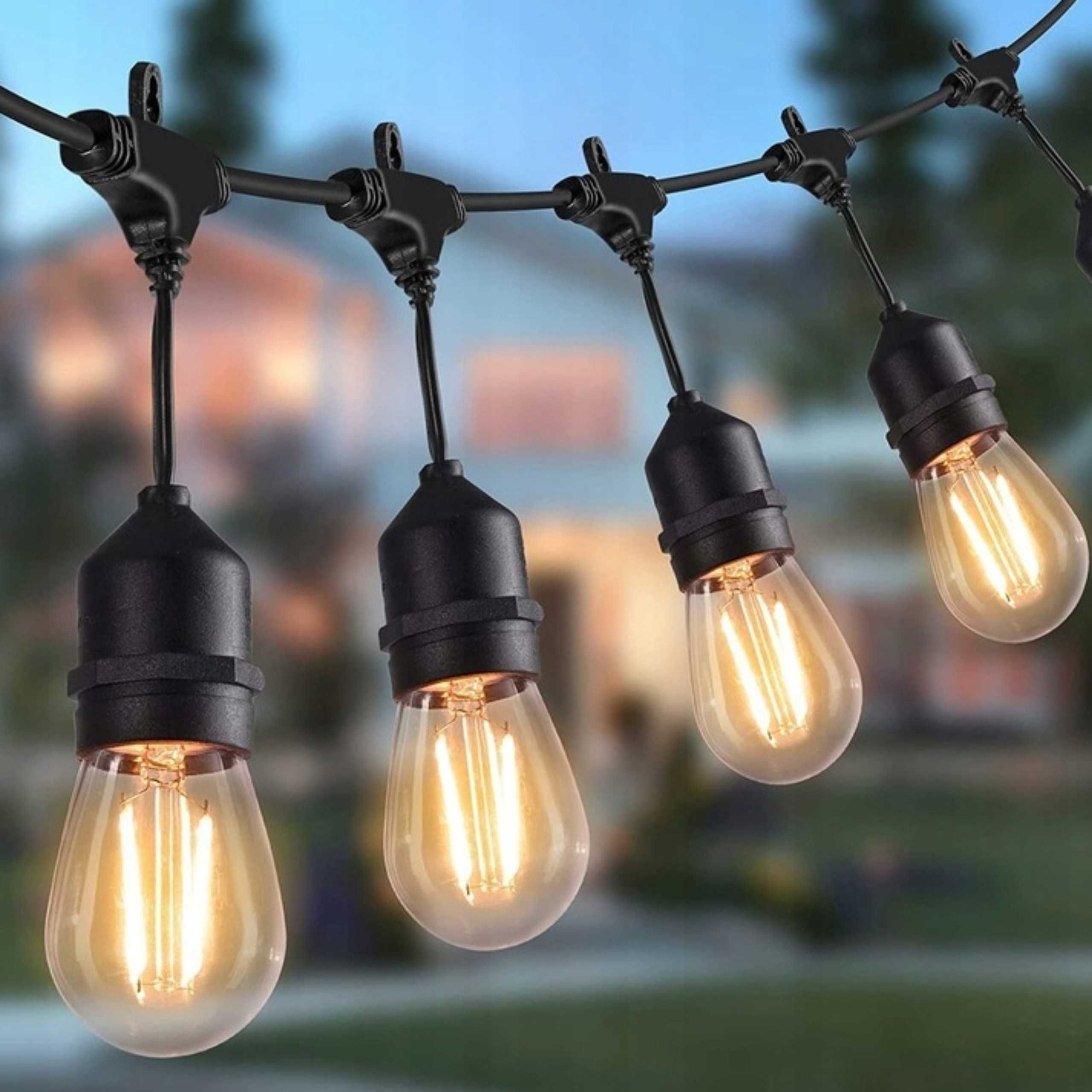 GIRLANDA ŚWIETLNA OGRODOWA 20m 20X żarówki LED E27 łańcuch lampki